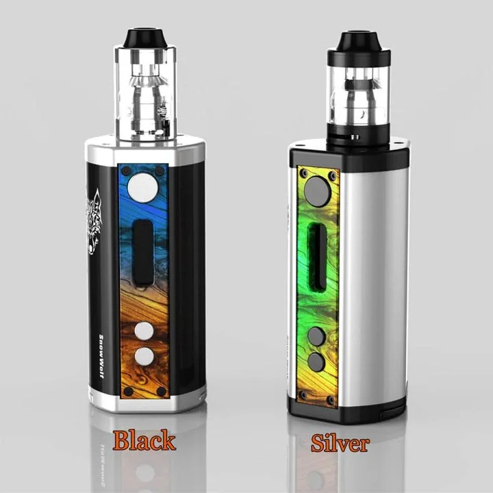 Snowwolf box mod, black and silver